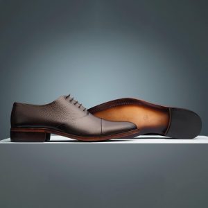 Men's Classic Grained Captoe Oxford Shoes (brown) Bella