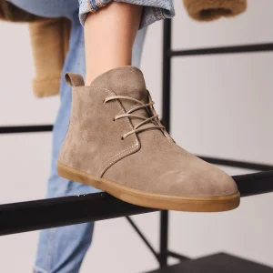 Barefoot Boots Gray Suede Ankle Boots With Wide